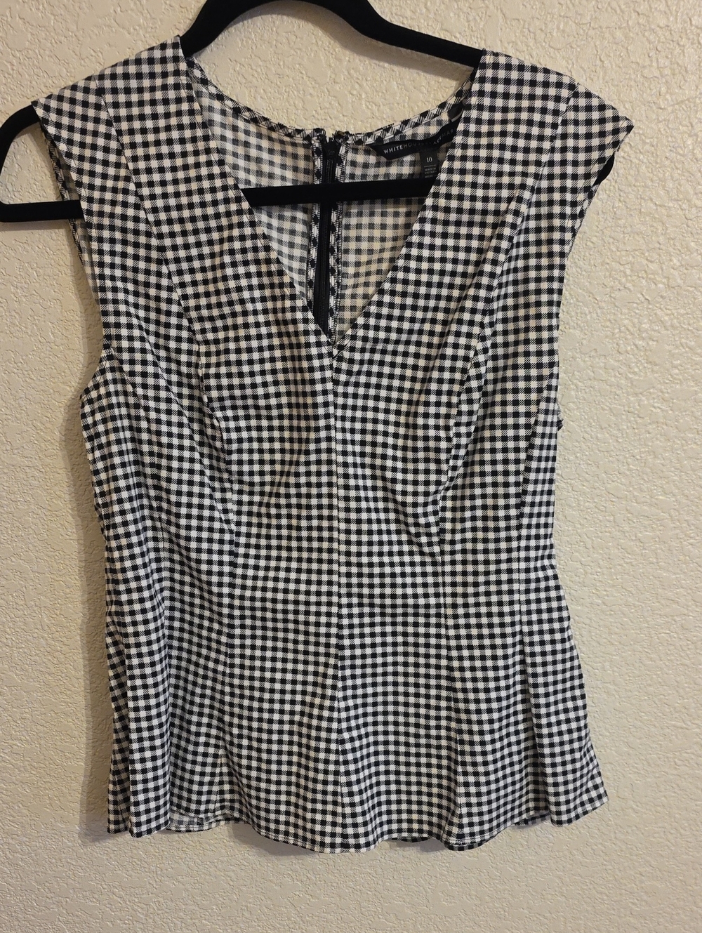 WHBM Checkered peplum top